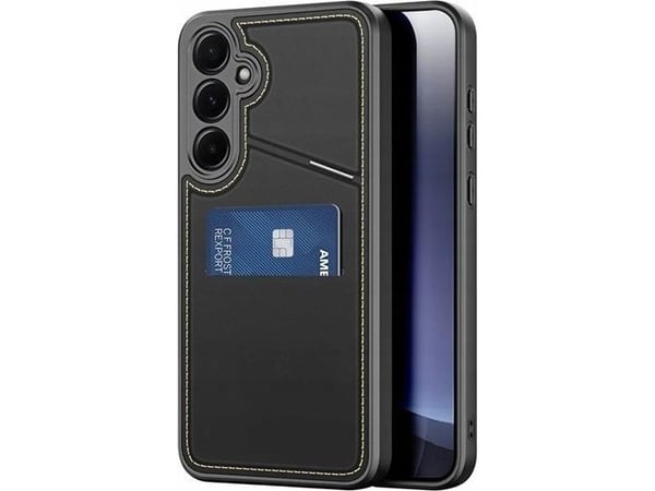 Dux Ducis Rafi II-deksel til Samsung Galaxy S25 med stativ og lommebok - Svart