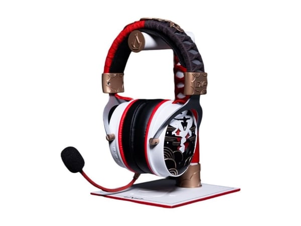 Lexip x Ubisoft Assassin's Creed Shadows - Hodesett - full størrelse - Bluetooth / 2,4 GHz radiofrekvens - trådløs, kablet - 3,5 mm jakk - svart, g...