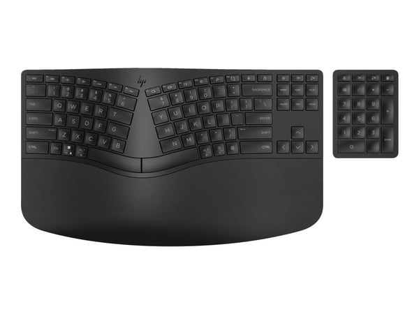 HP 960 - Sett med tastatur og tastegruppe - kompakt størrelse, 2-soners oppsett, separat numerisk tastatur, lav profil tastetrykk, fler-enhet - trå...