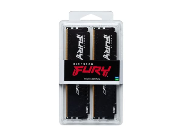 Kingston FURY Beast - DDR5 - sett - 16 GB: 2 x 8 GB - DIMM 288-pin - 5600 MHz / PC5-44800 - CL40 - 1.25 V - ikke-bufret - on-die ECC