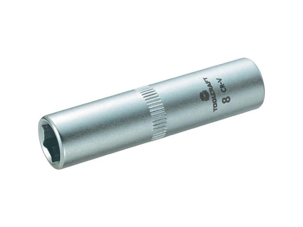 Toolcraft 816097, Stikkontakt, 1/4", Metrisk, 1 hoder, 8 mm, Kromvanadiumstål
