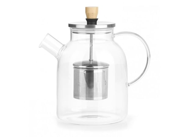 BEEM Teekanne 1500ml, Enkel tekanne, 1500 ml, Gjennomsiktig, Glass, 12 kopper, Bryggefilter