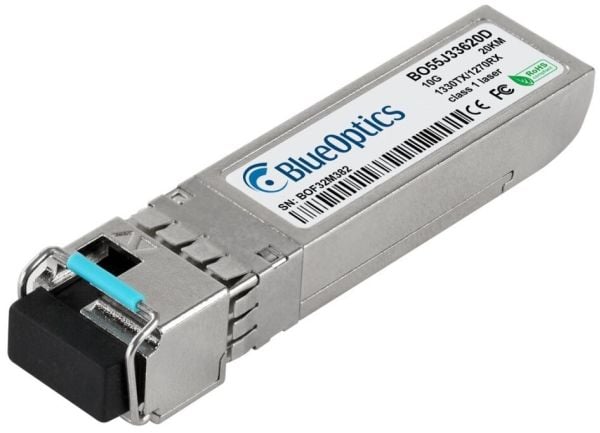 BlueOptics SFP-10G-BX-D-20-CP-BO, Fiber optisk, 10000 Mbit/s, SFP+, LC, 20000 m, 1330 nm