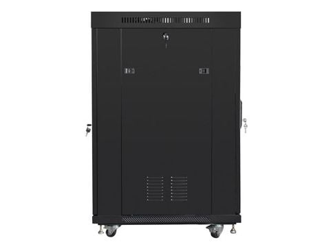 Lanberg - Rack skap - med 4 kjølevifter, display - fritt stående - svart, RAL 9004 - 22U - 19" - for P/N: RSFE-4P-2FE-60, RSFE-8P-2GE-120, RSGE-16,...