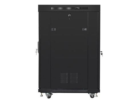 Lanberg - Rack skap - med 4 kjølevifter, display - fritt stående - svart, RAL 9004 - 22U - 19" - for P/N: RSFE-4P-2FE-60, RSFE-8P-2GE-120, RSGE-16,...