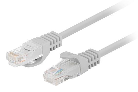 Lanberg - Koblingskabel - RJ-45 (hann) til RJ-45 (hann) - 4.8 mm - UTP - CAT 5/5e - uten hindringer, flertrådet - grå, RAL7035