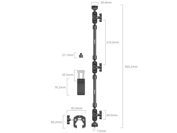 SmallRig 4766, Liikekamera, Älypuhelin, musta, Alumiini, 1/4", 3/8", 71 mm, 29 mm