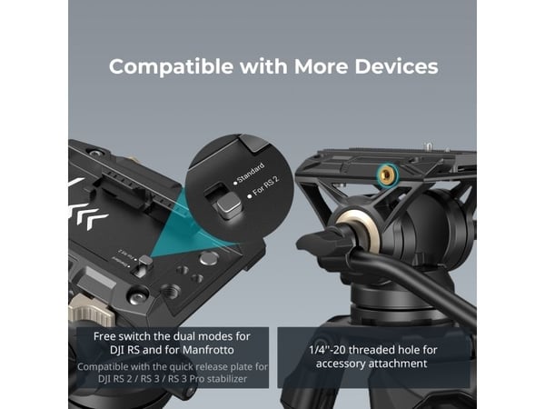 SmallRig 3751 høyytelses videostativ med AD-01 væskehode