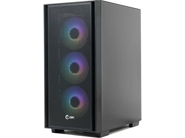 Datorkabinet ZENPC Flow TG Black, 4x Fander P12 PWM ARGB PST