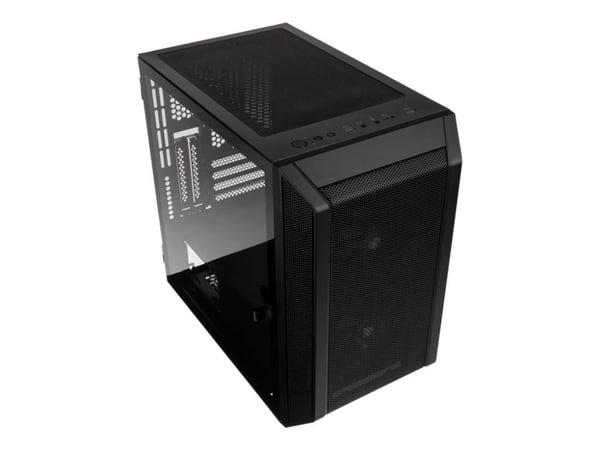Kolink Citadel Mesh - Tower - micro ATX - sidepanel med vindu (herdet glass) - ingen strømforsyning (ATX) - svart - USB/lyd