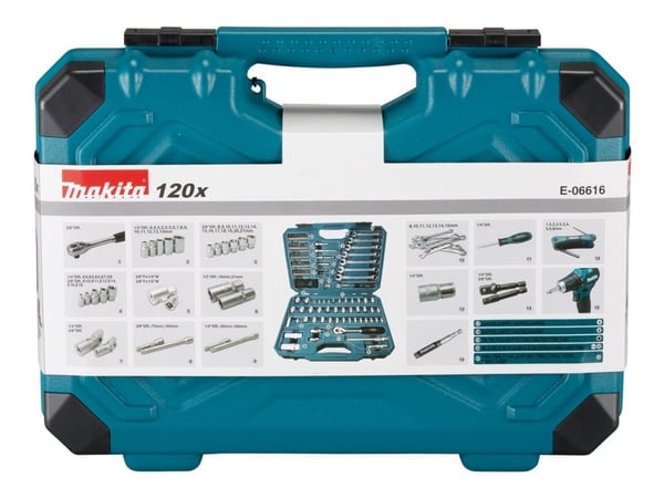 Makita - Verktøyssett - 120 deler - inn boks