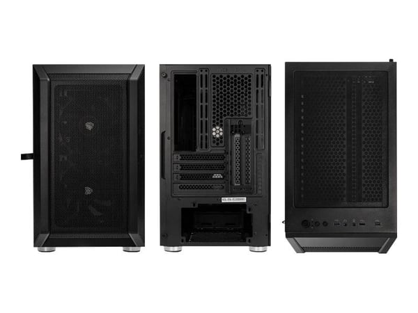 Kolink Citadel Mesh - Tower - micro ATX - sidepanel med vindu (herdet glass) - ingen strømforsyning (ATX) - svart - USB/lyd