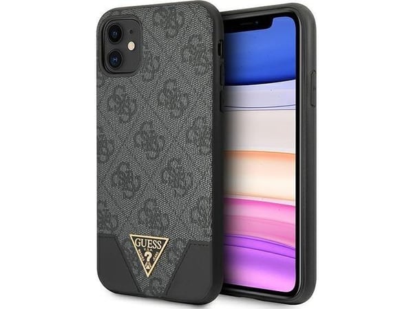 Guess Guess GUHCN61PU4GHBK iPhone 11 harmaa / harmaa kova kotelo 4G Triangle-mallisto
