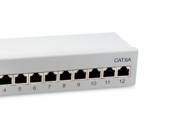 Equip Equip Patchpanel 12x RJ45 Cat6A FTP 1HE Premium hellgrau