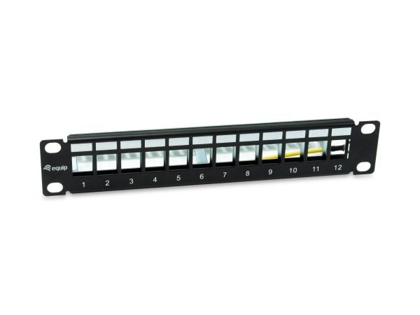 Utstyr Patchpanel 12x Cat6A 10" FTP 1HE Keystone Montage sw