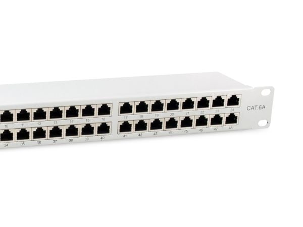 Equip Patchpanel 48x RJ45 Cat6A 19" FTP 1HE Premium hellgrau