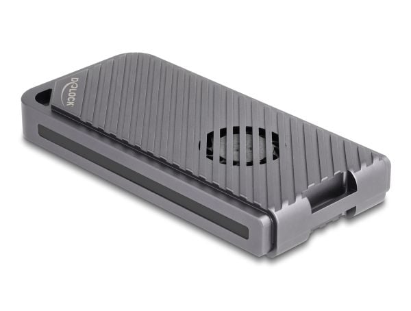 Delock - Drevkabinett - 40 Gbps, gaming style, with LED and fan, tool free - M.2 - M.2 NVMe Card - Thunderbolt 3, Thunderbolt 4, USB4 - sølv