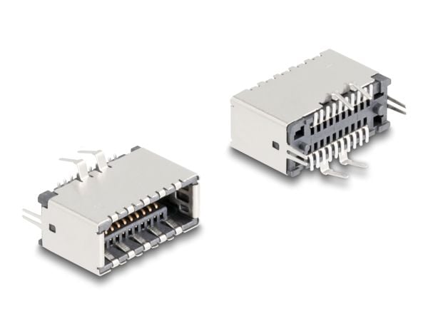 Delock USB Type-E Key A 20-nastainen pistorasia pystysuoraan SMT-juotosasennukseen