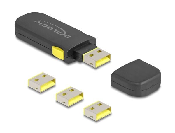 Delock USB-portin estosarja USB-tyypin A-pistorasiaan 4 kpl + lukitustyökalu
