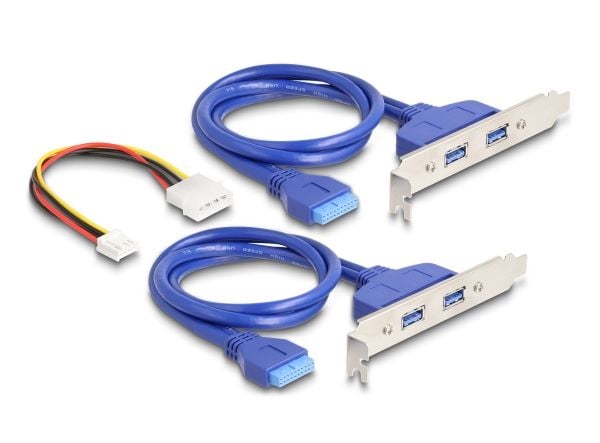 Delock-konverter M.2 Key B+M hann til 4 x USB 5 Gbps Type-A hunn med 50 cm kabel