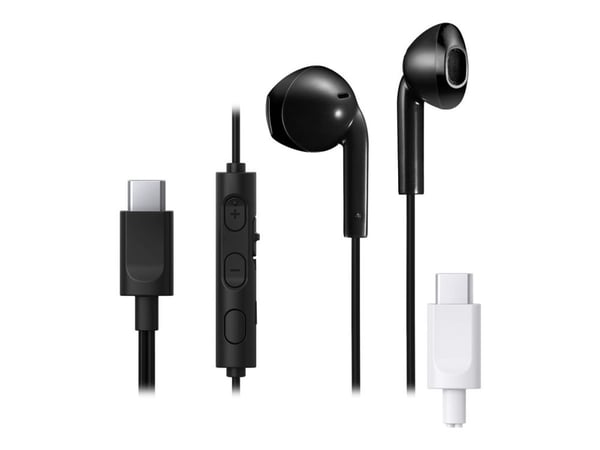 JVC HA-FR17UC - Ørepropper med mikrofon - i øret - kablet - USB-C - svart