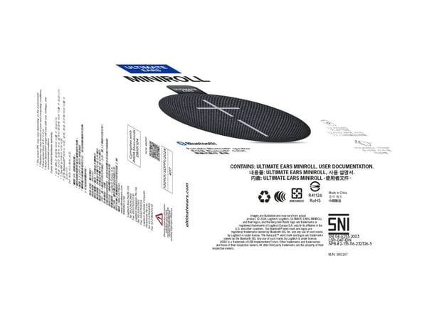 Ultimate Ears MINIROLL - kaiutin - kannettava - langaton - Bluetooth - 7,5 Watt - hellävarainen musta