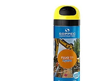 Soppec mærkespray gul 500ml - TP Fluo Hydro, vandbaseret & 20% mindre miljøpåvirkning