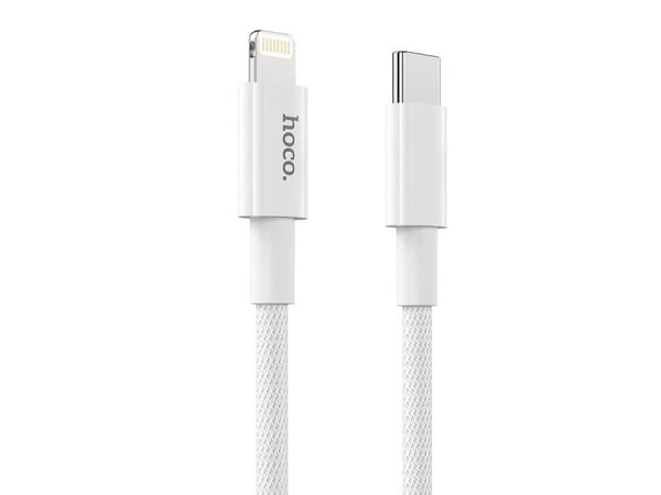 Hoco USB-C - Lightning USB-kabel 1 m hvit (6931474740892)