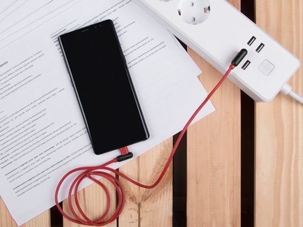 KABEL USB-C(M) VINKELT VENSTRE->USB-A(M) 2.0 1M VINKELT VENSTRE/HØYRE RØD NATEC PRATI