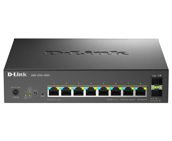 D-Link 10-Port Multi-Gigabit Smart Managed PoE, Hallittu