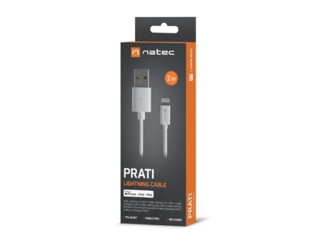NATEC NKA-2149, 2 m, Lightning, USB A, urosliitin, urosliitin, valkoinen