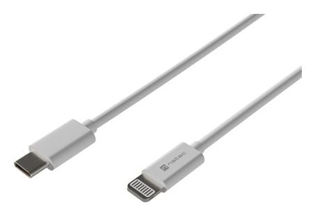 NATEC NKA-2151, 2 m, Lightning, USB C, Hankjønn, Hankjønn, Hvit
