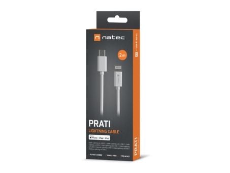 NATEC NKA-2151, 2 m, Lightning, USB C, Hankjønn, Hankjønn, Hvit