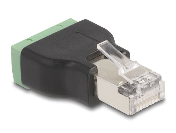 Delock - Nettverksadapter - RJ-45 (hann) til 4-pins terminalblokk (hunn) - svart, grønn