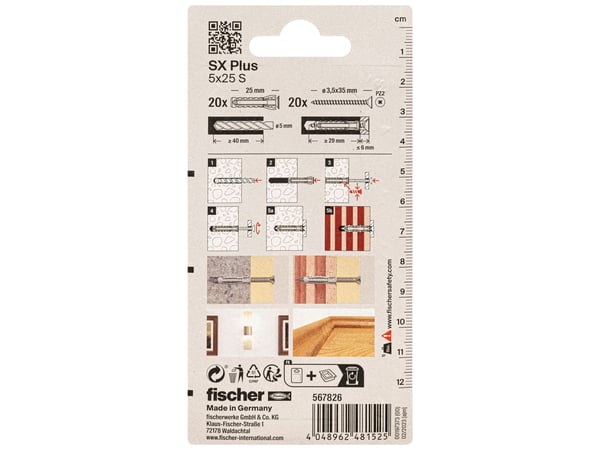 Fischer Tyskland Dowel SX Plus SXPlus5x25SK(VE20) (567826)