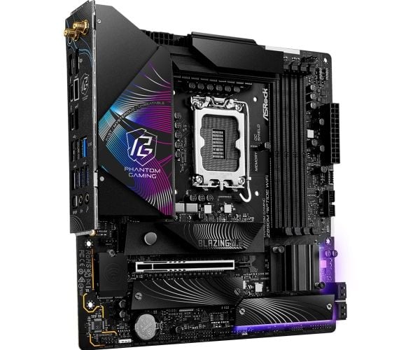 ASRock Phantom Gaming Z890M RIPTIDE WIFI - Hovedkort - micro ATX - LGA1851-sokkel - Z890 Chipset - USB4, USB 3.2 Gen 2, USB 3.2 Gen 1 - 5 Gigabit E...