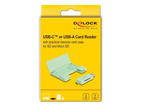 Delock - Kortleser (microSD, SD, MMC) - USB 3.2 Gen 1 / USB-C