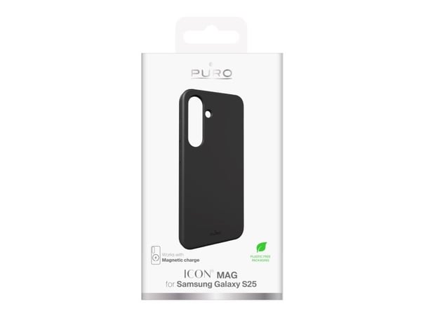 PURO PUSGS25ICONMAGBLK, Deksel, Samsung, Samsung Galaxy S25, 15,8 cm (6,2"), Sort
