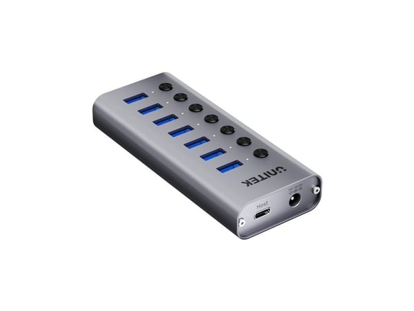 Unitek H1314A - Hub - 7-in-1, individual switches - 7 x SuperSpeed USB 3.0 - stasjonær