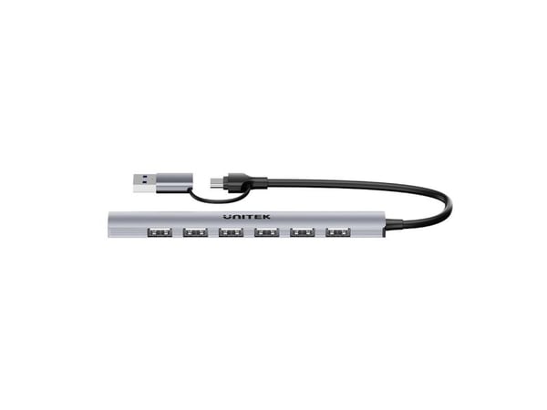 Unitek Hub USB-A/C 7in1 USB A med USB A 5 Gbps adapter
