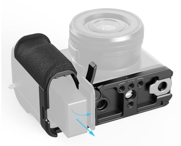 SmallRig 5061, Håndtak, Sort, Aluminium, Silikon, 1/4-20", Sony Alpha 6700, L-Shape Mount Plate with Silicone Handle x 1, Flat Head Wrench x 1, All...