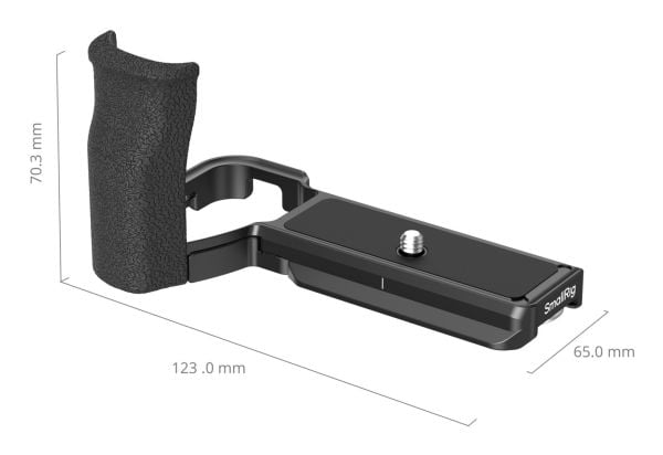 SmallRig 5061, Håndtak, Sort, Aluminium, Silikon, 1/4-20", Sony Alpha 6700, L-Shape Mount Plate with Silicone Handle x 1, Flat Head Wrench x 1, All...