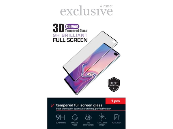 Insmat Exclusive - Skjermbeskyttelse for mobiltelefon - full skjerm - 3D - glass - rammefarge svart - for OnePlus 13
