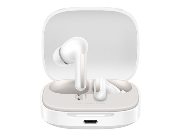 Xiaomi Redmi Buds 6 - True wireless-hodetelefoner med mikrofon - i øret - Bluetooth - aktiv støydemping - skyhvit
