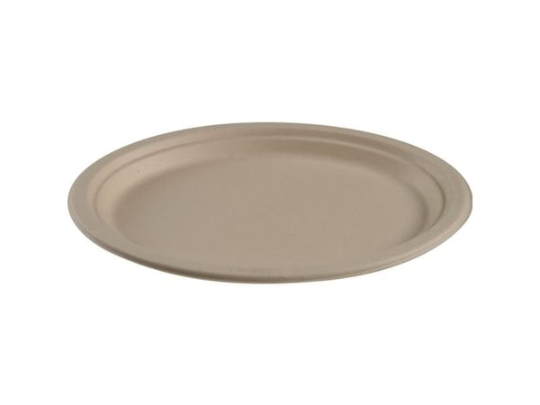 Fibertallerken, ABENA Gastro, 19x26x1,9cm, Ø26cm, nature, sukkerrør - (10 stk.)