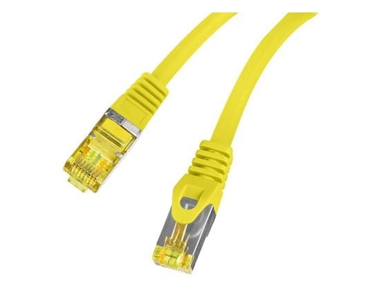 Lanberg - Koblingskabel - RJ-45 (hann) til RJ-45 (hann) - 6 mm - S/FTP - CAT 6a - halogenfri, uten hindringer, flertrådet - yellow RAL 1016