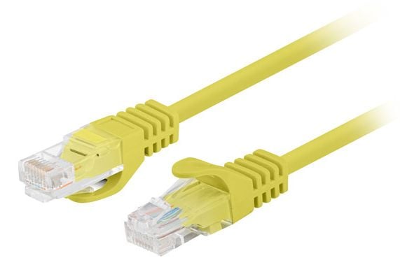 Lanberg - Koblingskabel - RJ-45 (hann) til RJ-45 (hann) - 5.4 mm - UTP - CAT 6 - formstøpt, rund, uten hindringer, flertrådet - gul, RAL 1016 (en p...