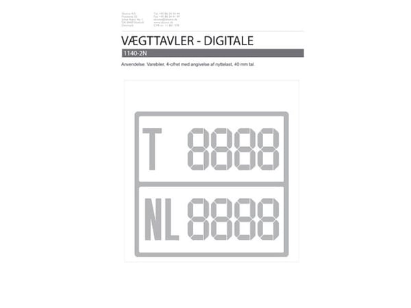 Digital vægttavler m/nytte last sølv