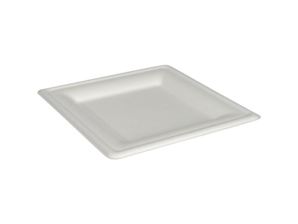 Fibertallerken, ABENA Gastro, 20x20x1,5cm, nature, sukkerrør - (10 stk.)