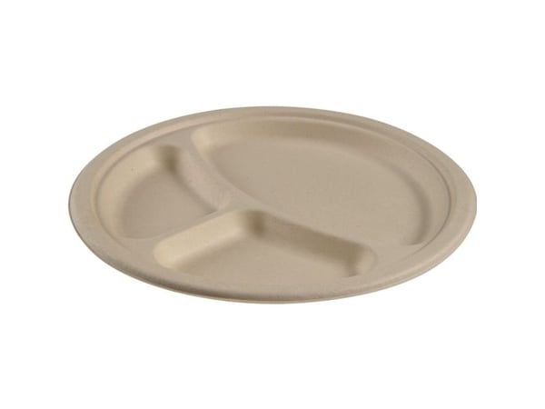 Fibertallerken, ABENA Gastro, 2cm, Ø26cm, nature, sukkerrør - (10 stk.)